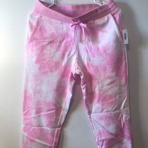 Women's Relaxed Fit Fleece Jogger Sweatpant, Light Pink, Tie Dye, X-Small